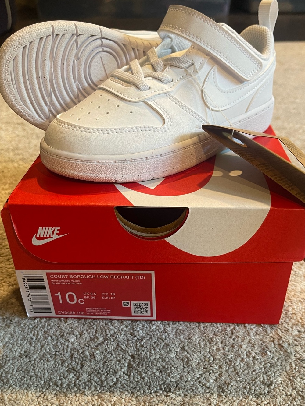 Nike Court Borough Low Recraft 10C White Sneaker